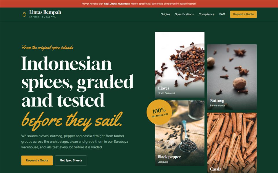 Contoh desain Lintas Rempah Export
