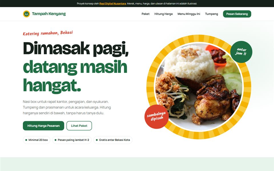 Contoh desain Tampah Kenyang, katering nasi box