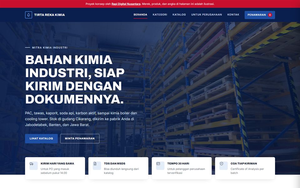 Contoh desain Tirta Reka Kimia