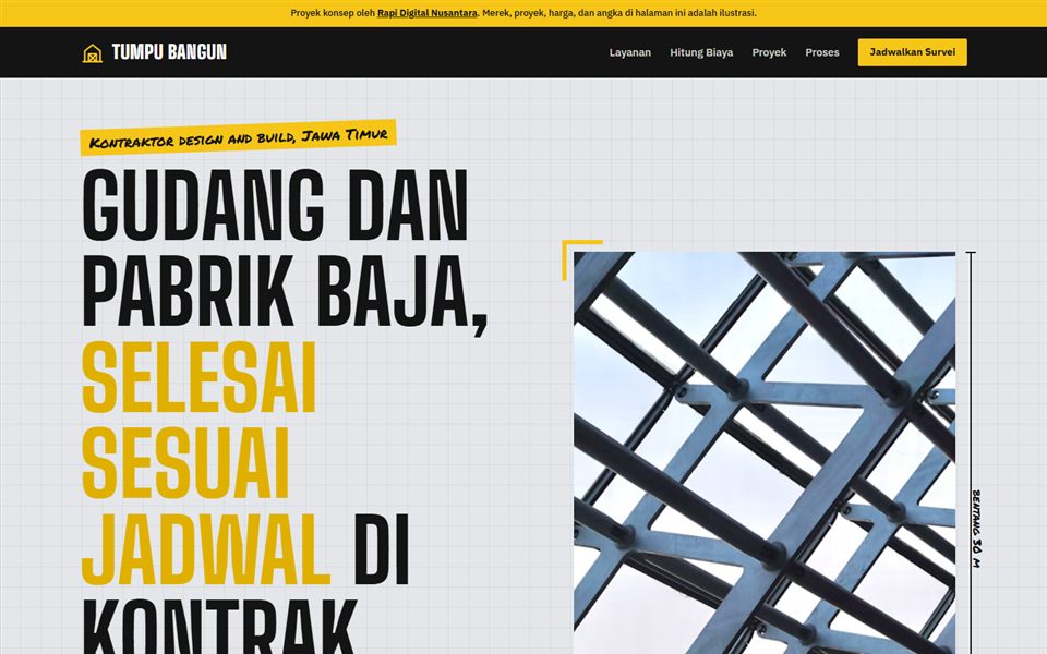 Contoh desain Tumpu Bangun Konstruksi