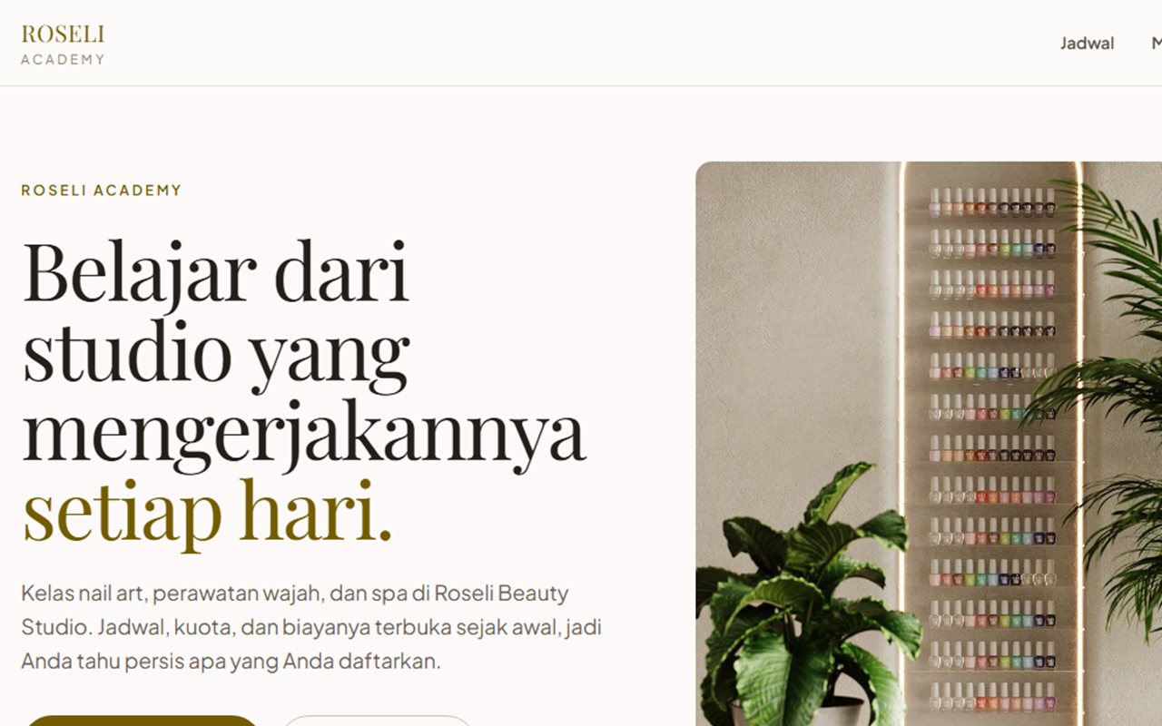 Halaman depan Akademi Roseli Beauty Studio